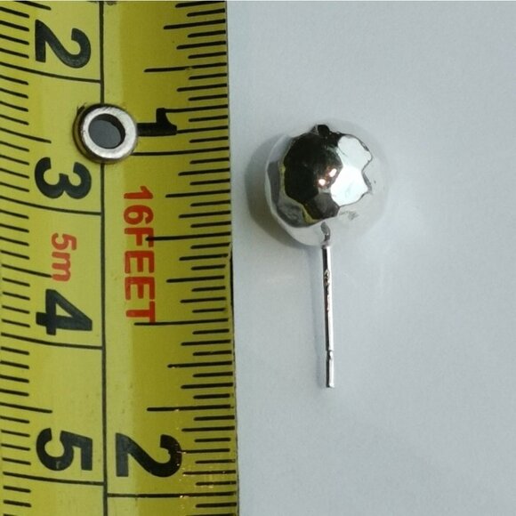 NEW Hammered finish sterling silver ball stud earrings 10mm - Picture 3 of 6